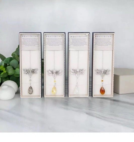 3D Garden Bumble Bee Suncatcher window hanging Spiritual crystal glass Gift box
