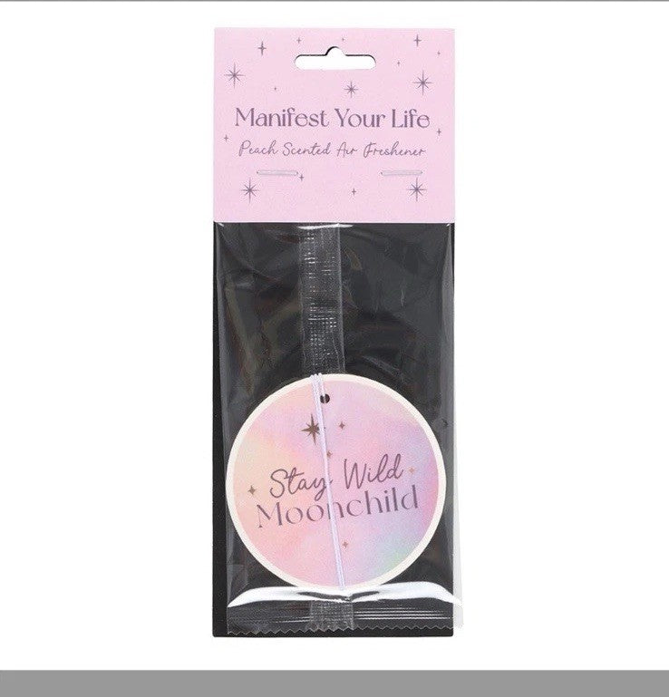 Peach Stay Wild Moonchild Hanging Car Air Freshener Van Gift Wardrobe