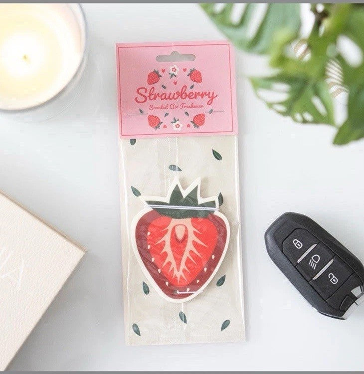 Strawberry Hanging Car Air Freshener Van Gift Red Secret Santa