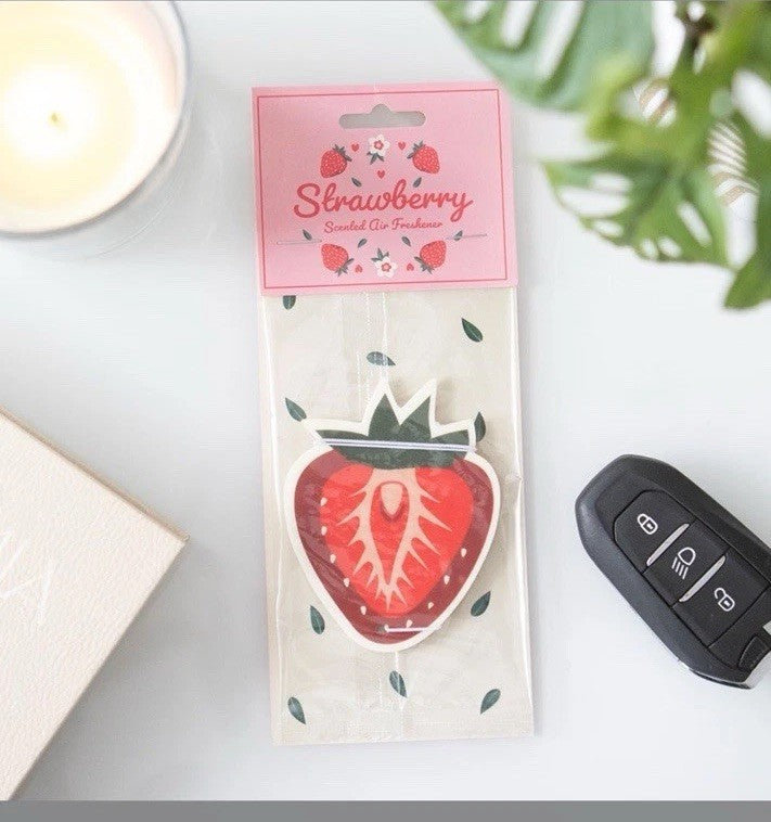 Strawberry Hanging Car Air Freshener Van Gift Red Secret Santa