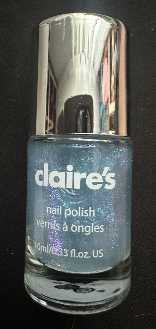 Claires Nail Polish Blue Lilac Varnish Nails 10ml Glossy Shimmer Finish