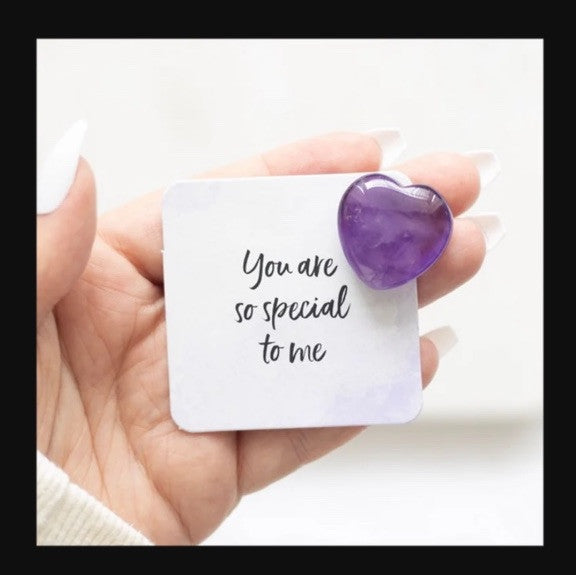 Purple Crystal Heart Amethyst You Are Special to Me Card Mothers Day Gift Bag