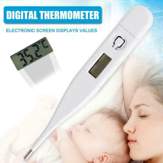 Digital Thermometer LCD Adult Kids Alert audible Ear Mouth Temperature case