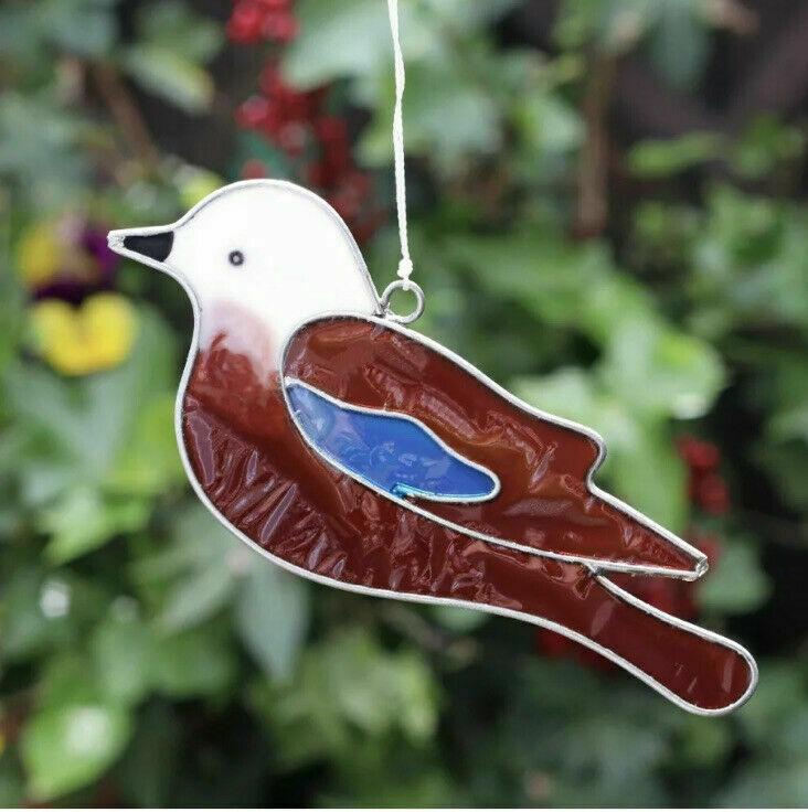 Sun catcher Robin Blue Tit Jay kingfisher Bird stained Glass window garden gift