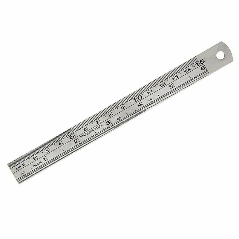 6'' 12" 24" METAL RULE STEEL RULER 150 300 600 mm cm Engineering IMPERIAL INCHES