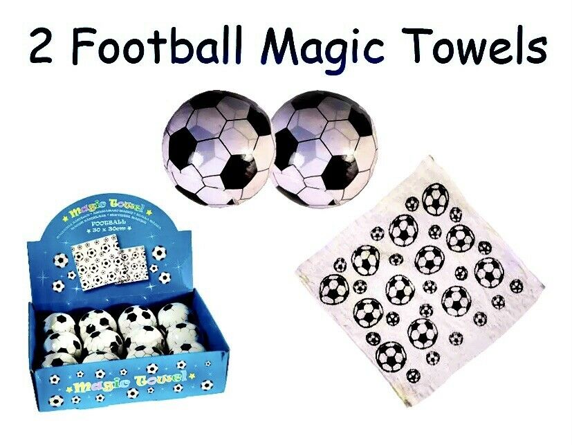 Football Magic Flannels Face bath Towel cotton expanding sports X 2 Kids Gift birthday