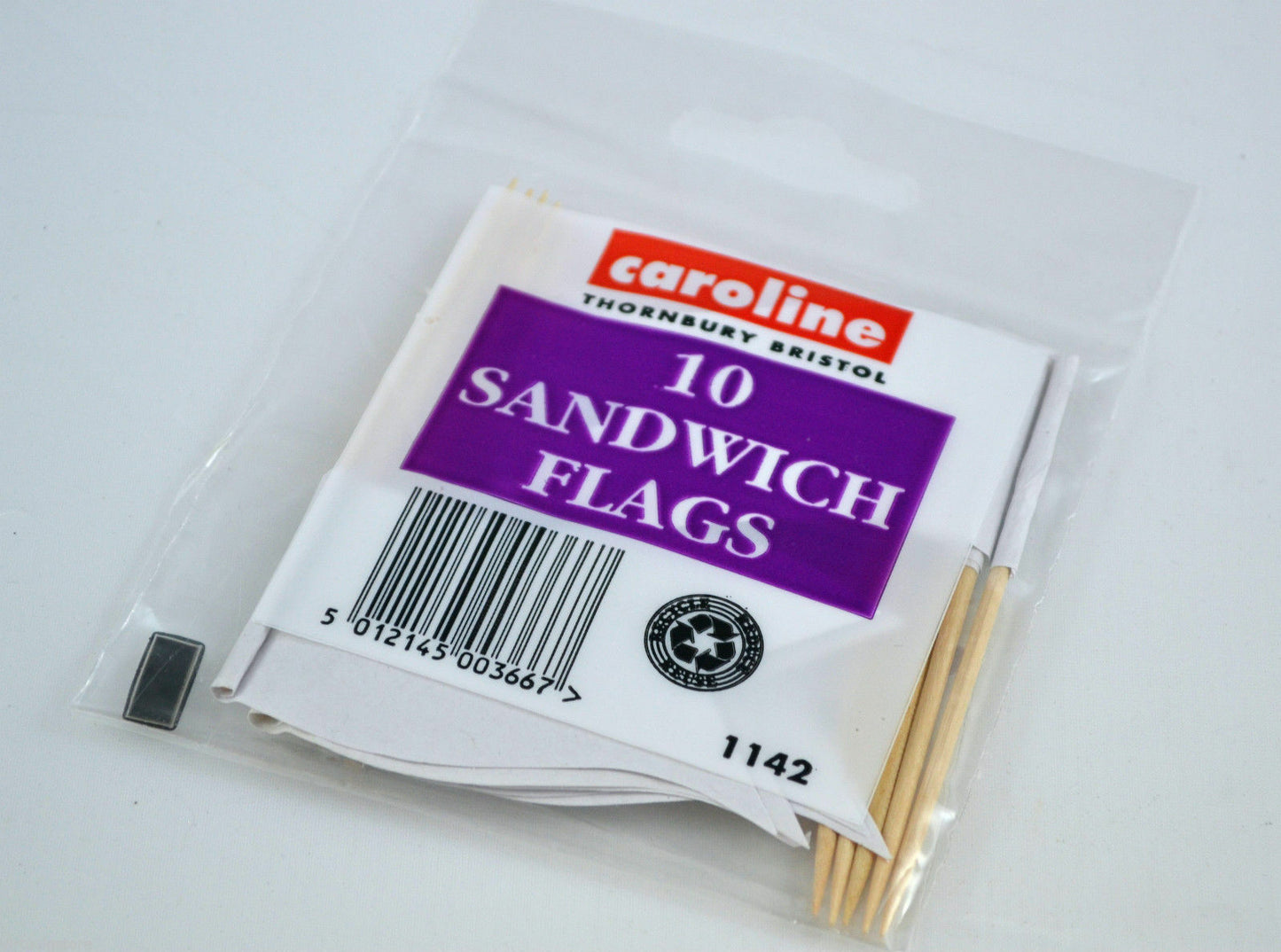 White Sandwich Flags 10 pack write on buffet cake food party Sealed