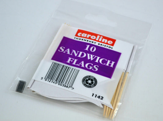 White Sandwich Flags 10 pack write on buffet cake food party Sealed