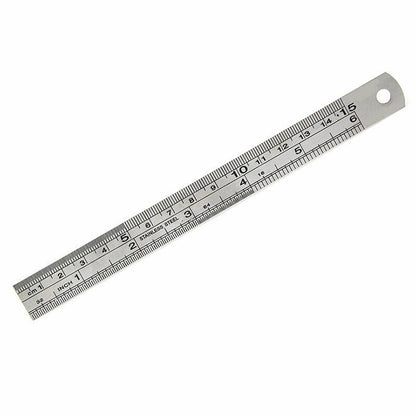 Rule 6" inch 15cm 150mm Precision Stainless Steel Ruler Metal Metric Imperial