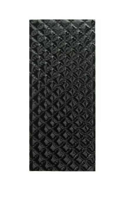 Leatherette Black Self Adhesive Sticker Sheet Diamond 10cm X 25cm Upcycle Craft