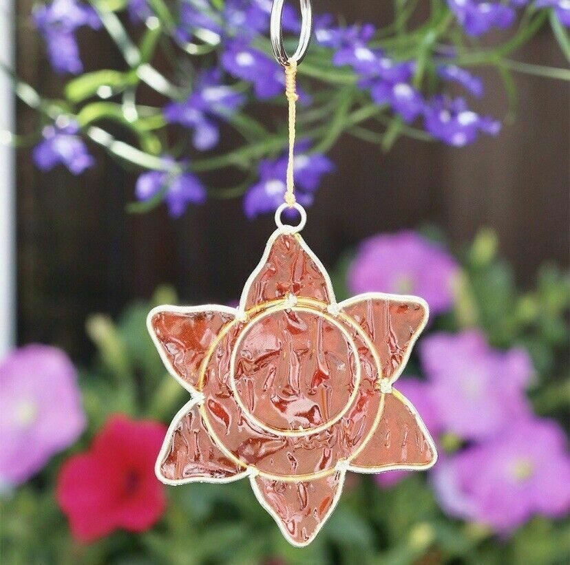 Suncatcher 7 Chakra spiritual hanging Handmade Colour Glass Garden Light sun