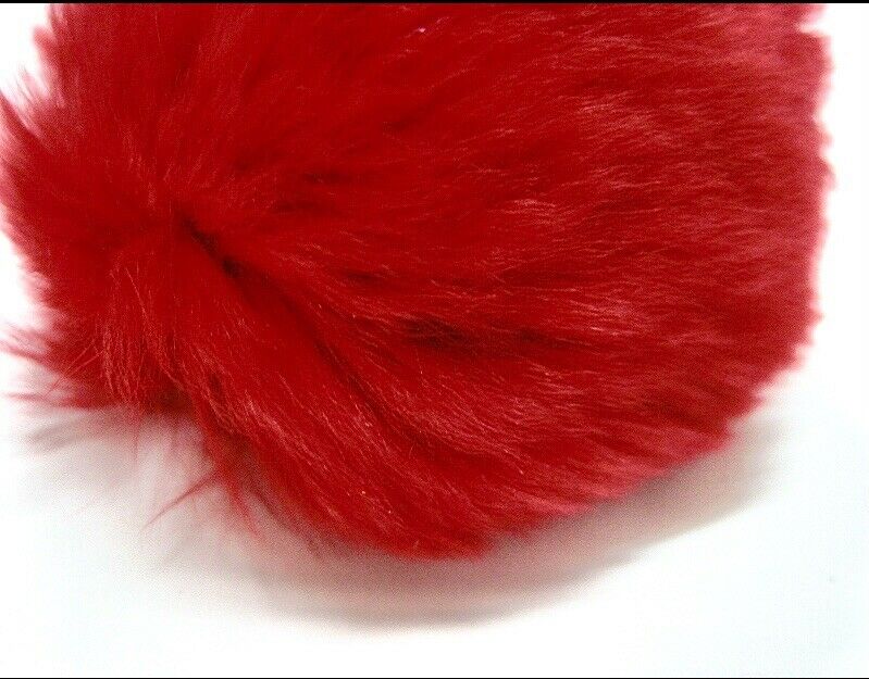 Furry Red Pom Pom snow Balls Hanging Tree Bauble Decoration x 4