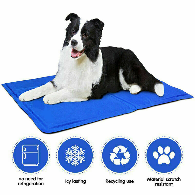 PET COOLING GEL MAT BED DOG CAT SUMMER HEAT RELIEF NON TOXIC CUSHION PAD 50X40CM