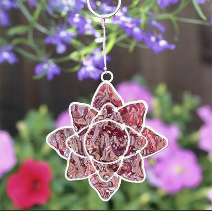 Suncatcher 7 Chakra spiritual hanging Handmade Colour Glass Garden Light sun