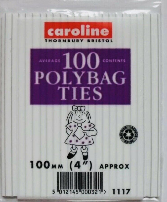 POLYBAG TIES WIRES Food Freezer 100mm (4") BAGS Sandwich Closures X 100