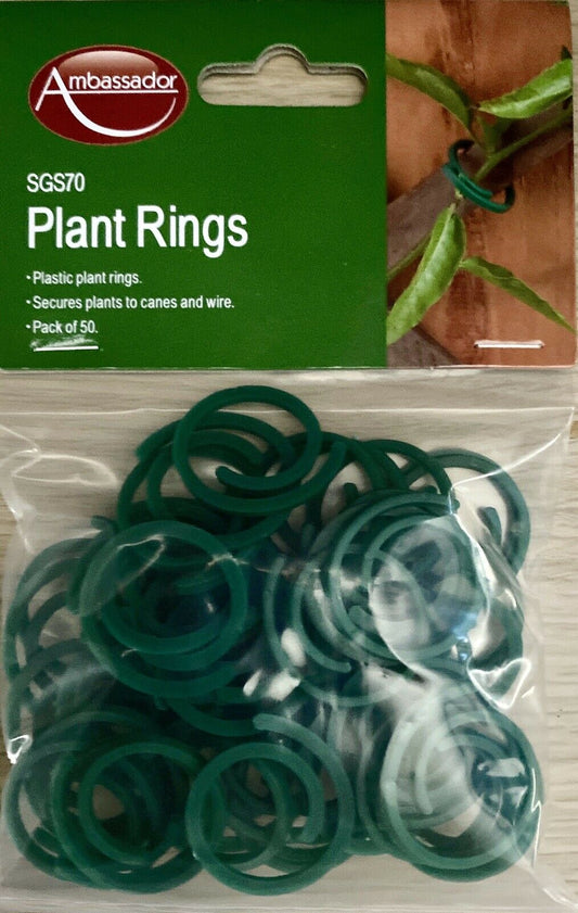 50 Plastic Plant Ring Ties Garden Indoor Outdoor Hydro Branch Support Reuseable