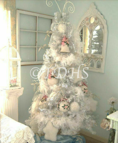 Christmas white feather Boa snowy Garland mantle tree decoration 1.8M Fluffy