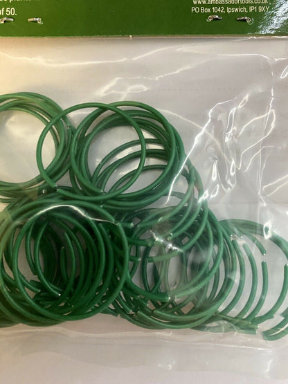 Plant Rings 50 Plastic Green Ties Coated Reusable Wire Plant Support Canes 3cm