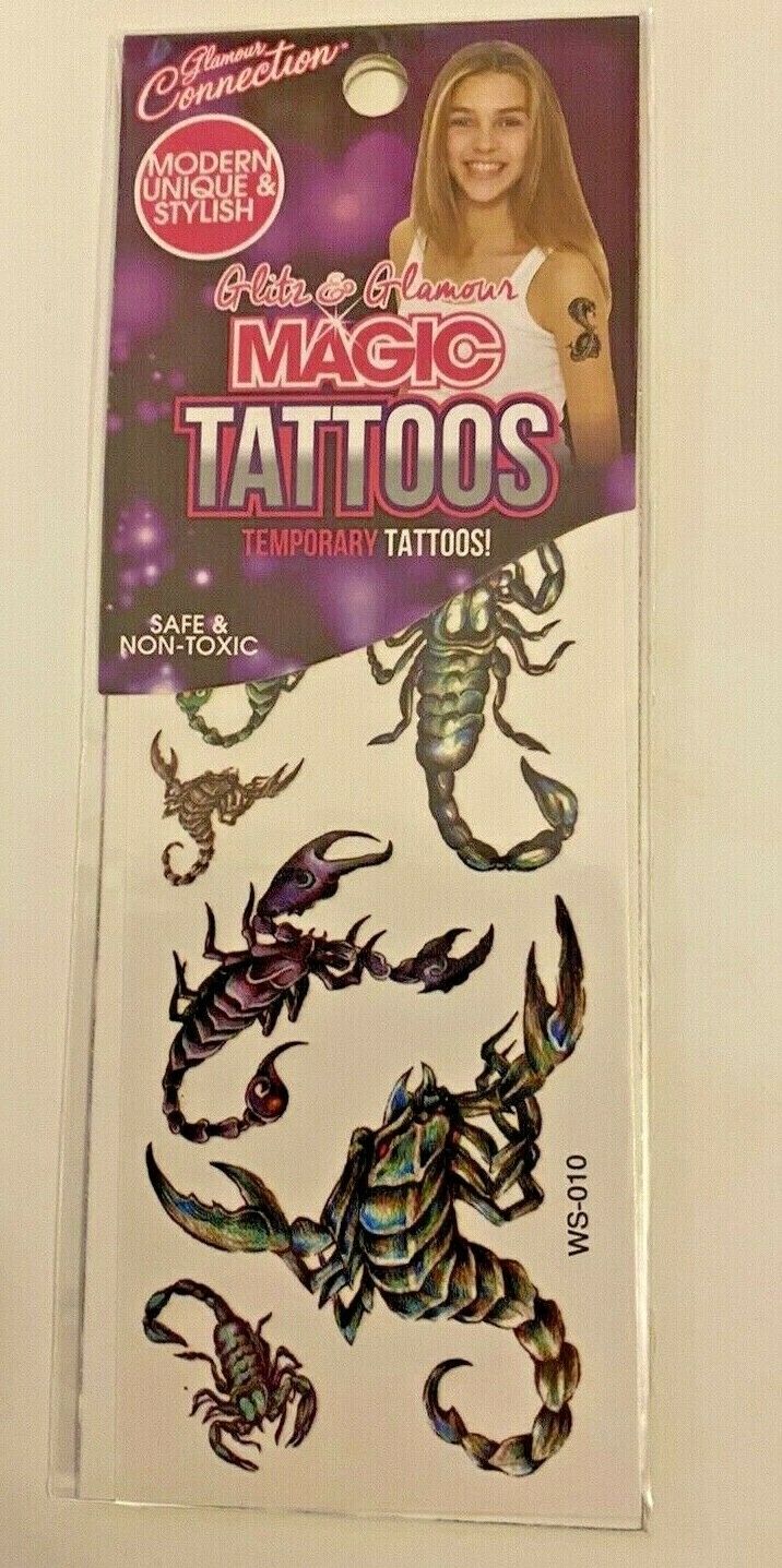 Temporary Halloween Tattoo scary spider skull cobra snake body arm art horror