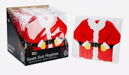 SANTA SUIT Napkins CHRISTMAS Serviettes Table Setting 15cm X 16cm X 16 Pk