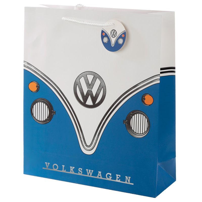 Volkswagen VW T1 CamperVan Gift Bag & Tag - Extra Large Blue